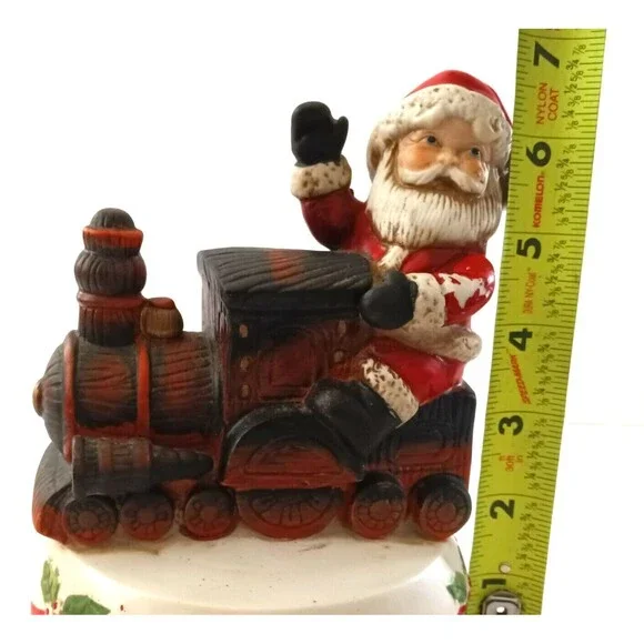 Vintage 1984 Enesco Santa Train Musical Box Ceramic Holiday Christmas Decoration - Picture 10 of 11
